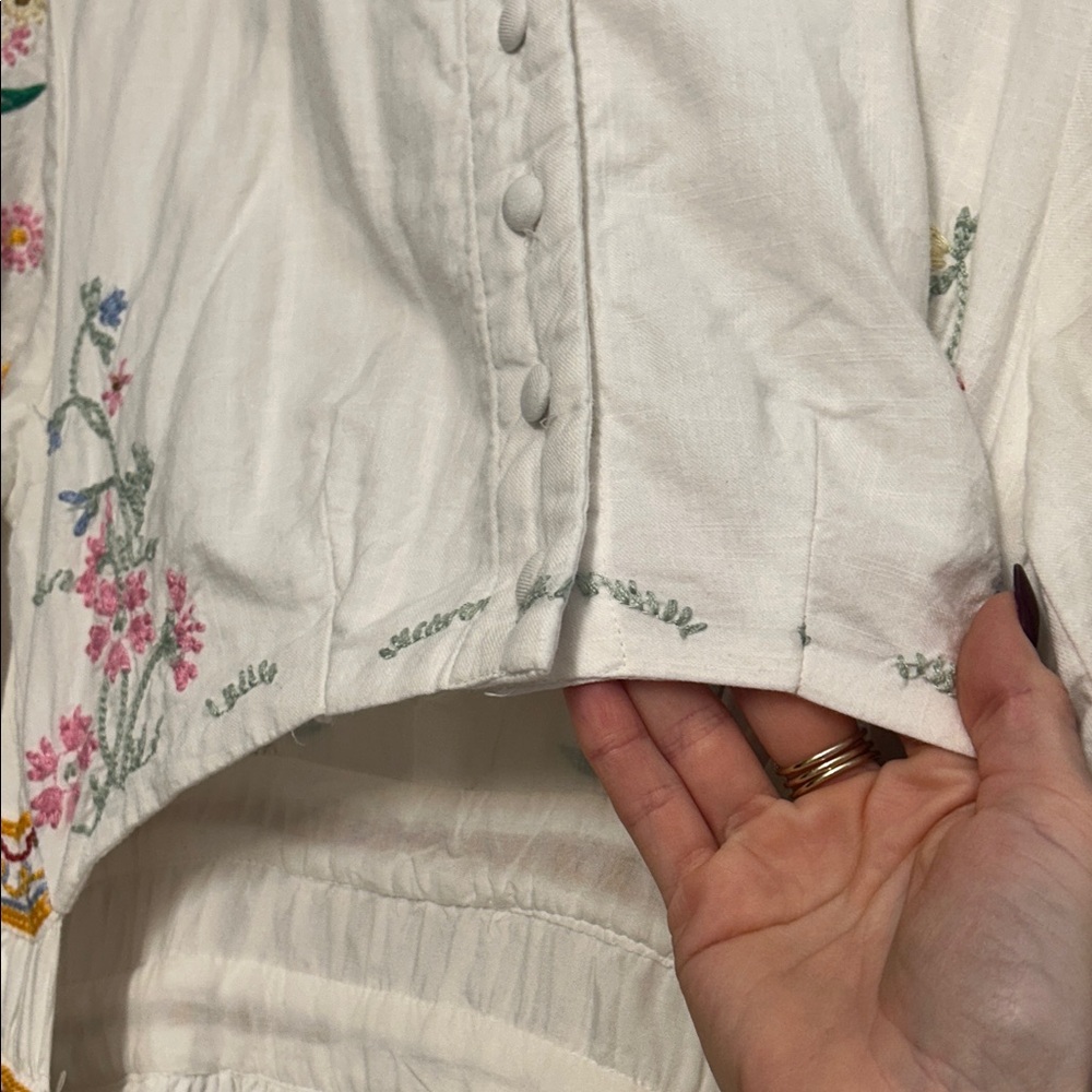 Anthropologie Floral White Dress - Picture 7 of 7